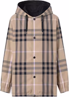Burberry FW22 Reversible Check Hooded Jacket Biscuit Color 80607881 Burberry FW22 Reversible Check Hooded Jacket Biscuit Color 80607881