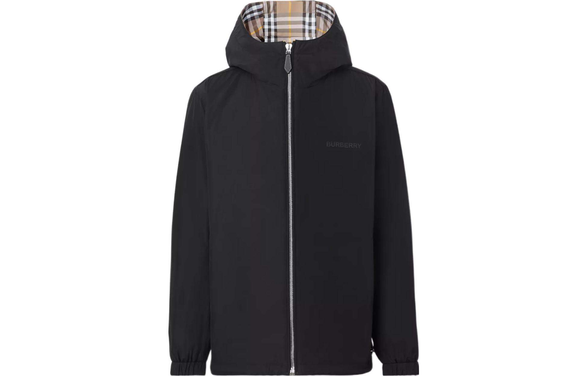 Lookbook Burberry FW22 Reversible Check Hooded Jacket Khaki Men’s Spring Edition 80544811