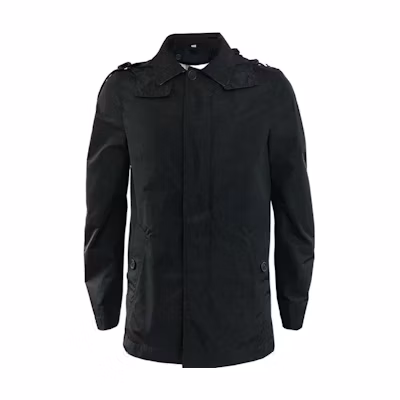 Burberry FW22 Solid Color Hooded Button-Up Jacket Black 80044091