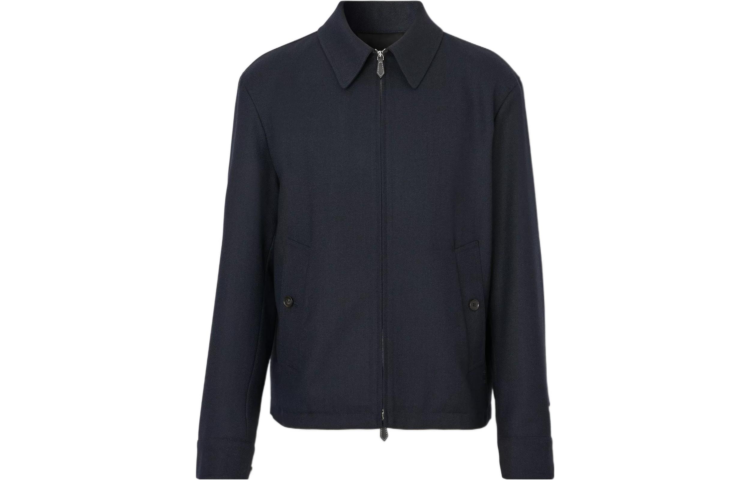 Burberry FW22 Solid Color Long Sleeve Jacket Navy Blue - 80606111