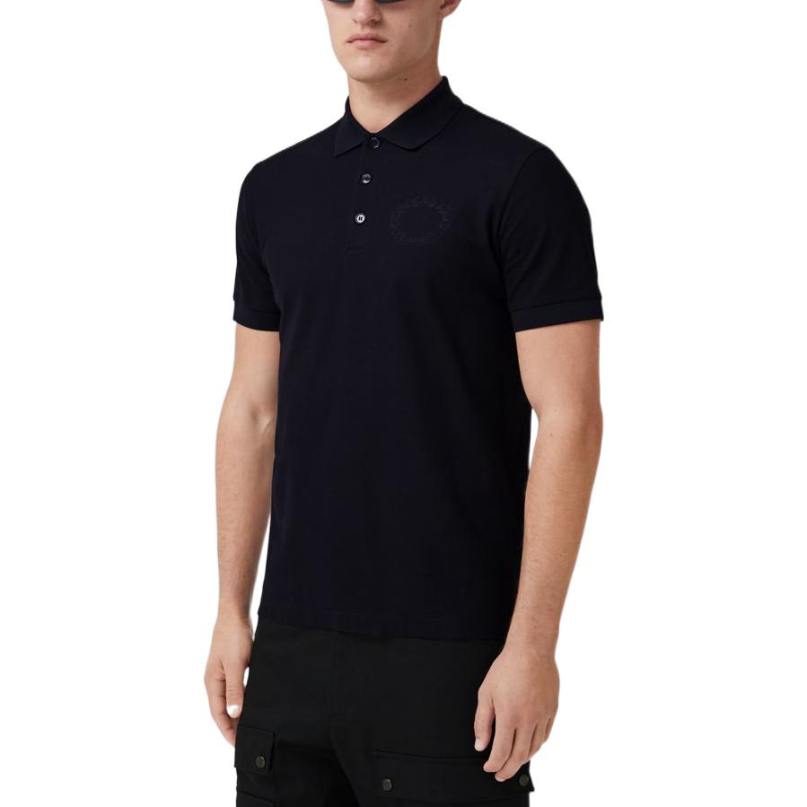 Burberry FW22 Solid Color Oak Leaf Embroidered Polo Shirt Men Blue 80651801 圖 5