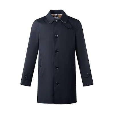 Burberry FW22 Solid Color Single-Breasted Long Sleeve Coat Midnight Blue Men 80345471