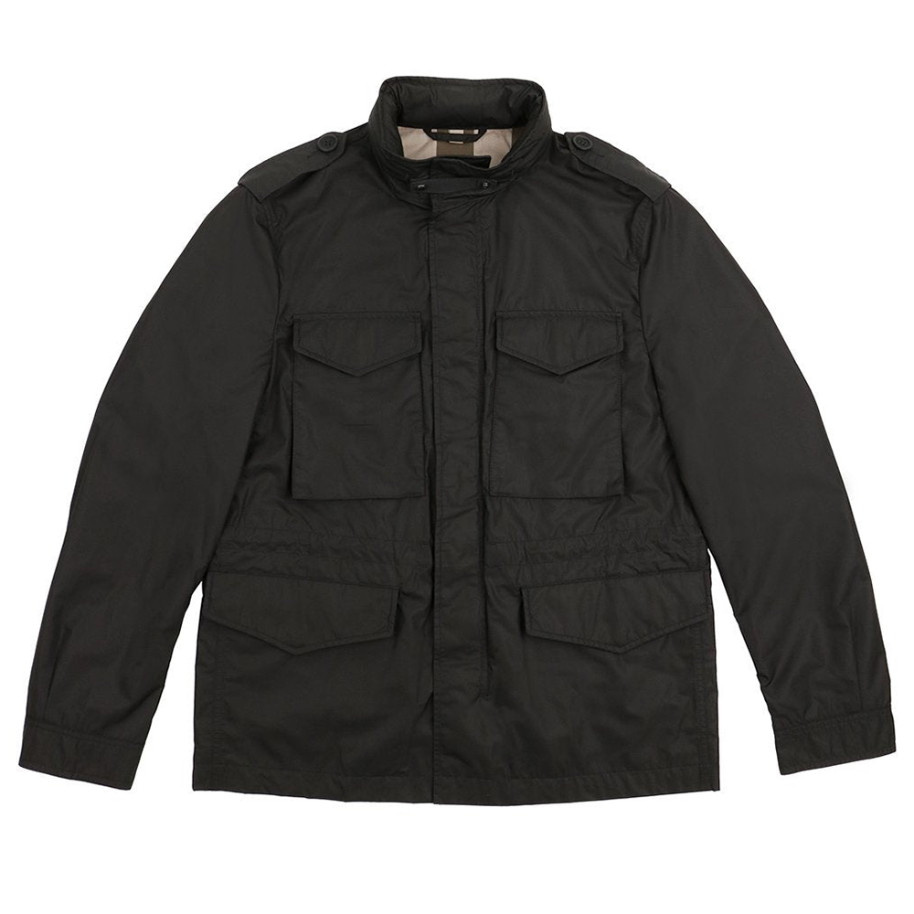 Burberry FW22 Solid Color Stand Collar Single-Breasted Jacket Black 39639471