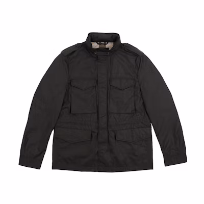 Burberry FW22 Solid Color Stand Collar Single-Breasted Jacket Black 39639471