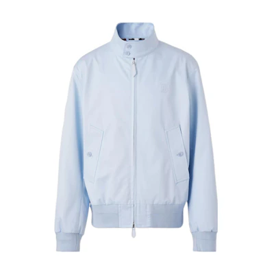 Burberry FW22 Solid Color Zip-Up Long-Sleeve Jacket Sky Blue () 80513681