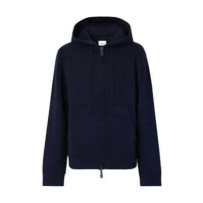 Burberry FW22 Solid Color Zip-Up Sweatshirt Dark Charcoal Blue 80608511