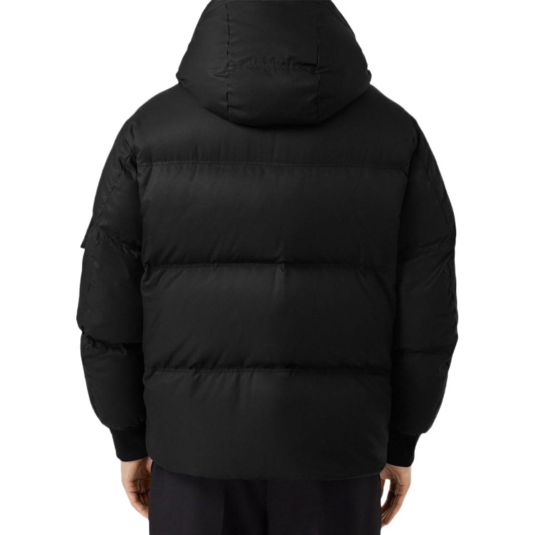 Shop Chaqueta Acolchada Burberry FW22 con Capucha Desmontable Negra. 80581151