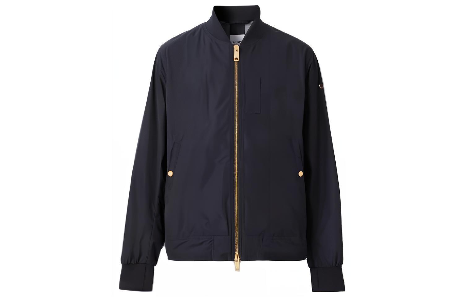 Order Burberry FW22 Solid Logo Collar Bomber Jacket Navy Blue  Fashion. 80616501