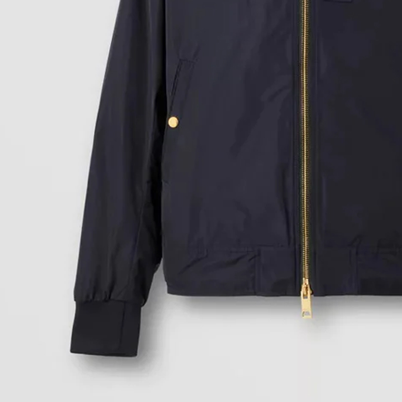 Details for Burberry FW22 Solid Logo Collar Bomber Jacket Navy Blue  Fashion. 80616501