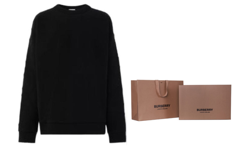 Sizing Burberry FW22 純色標誌圓領衫 黑色 長袖上衣。 80509411-BK