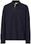 Buy Burberry FW22 Solid Logo Embroidered Long Sleeve Polo Shirt Men Navy Blue 80602891