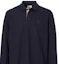Details for Burberry FW22 Solid Logo Embroidered Long Sleeve Polo Shirt Men Navy Blue 80602891