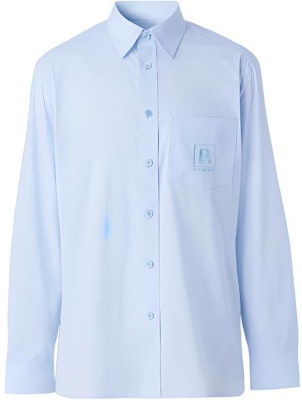 버버리 FW22 솔리드 로고 포인티드 칼라 긴팔 셔츠 블루 80618591 Buy 버버리 FW22 솔리드 로고 포인티드 칼라 긴팔 셔츠 블루 80618591