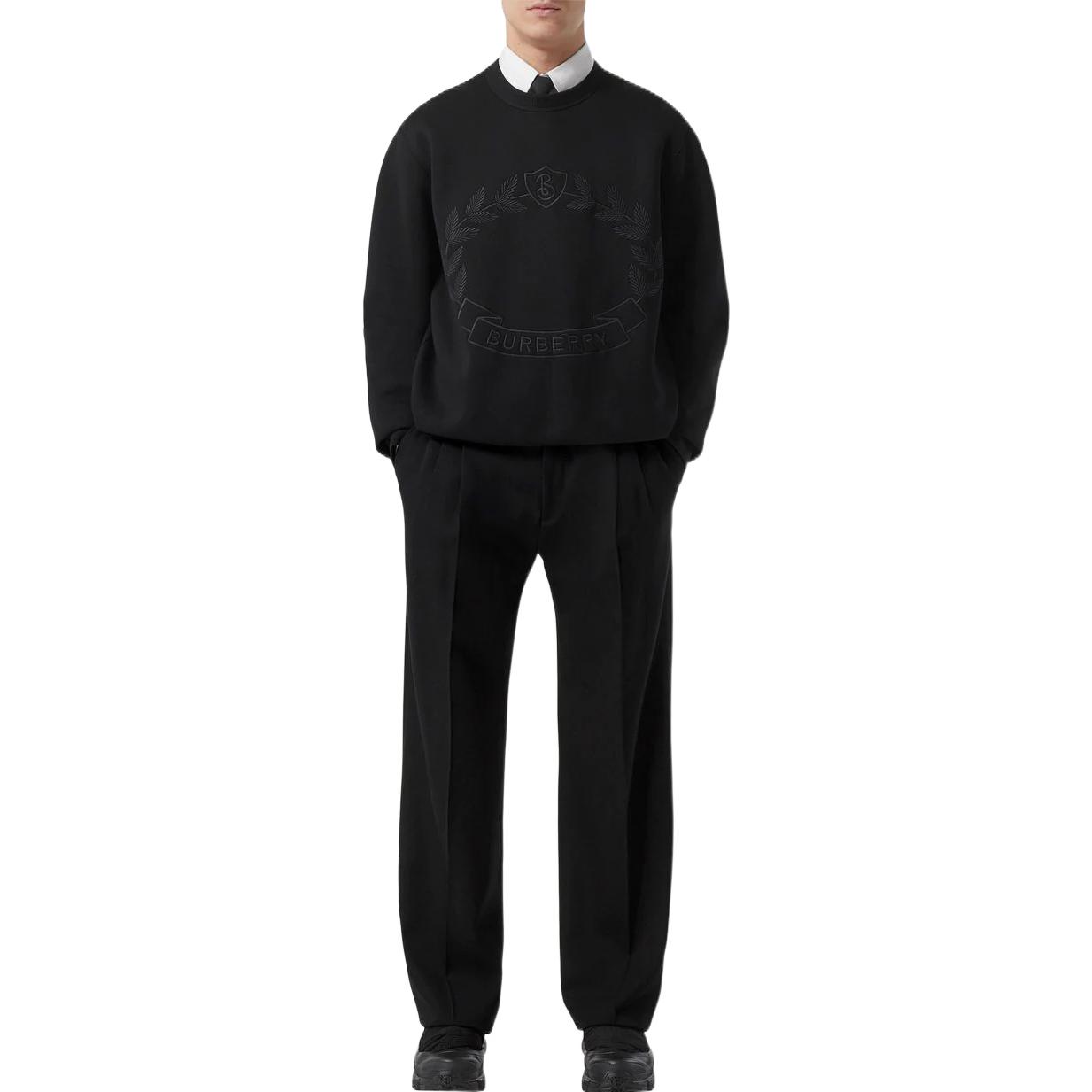 Burberry FW22 Solid Pleated Straight-Leg Wide Casual Pants  Black 80610611 圖 5