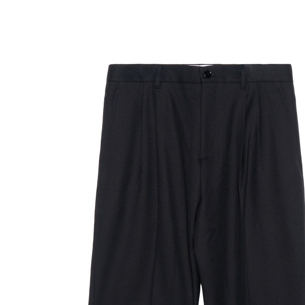 Burberry FW22 Solid Pleated Straight-Leg Wide Casual Pants  Black 80610611 圖 8