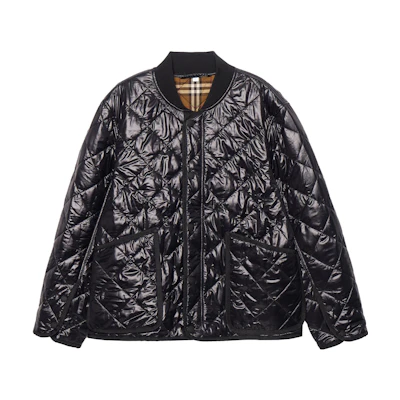 Burberry FW22 Solid Single-Breasted Baseball Collar Jacket Black 80550121