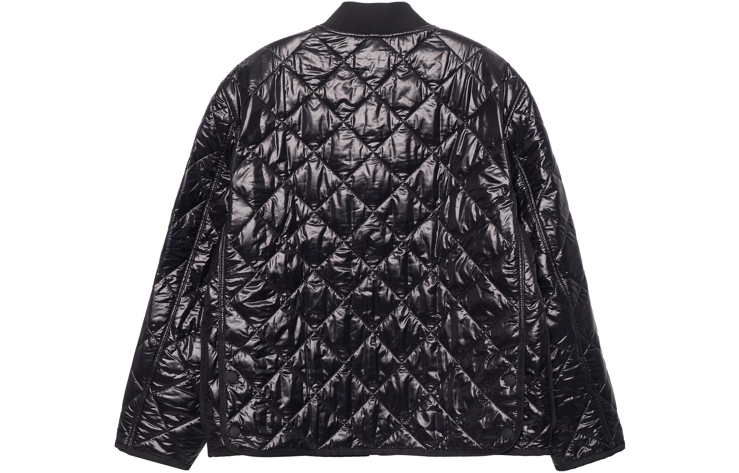 Burberry FW22 Solid Single-Breasted Baseball Collar Jacket Black 80550121 圖 3