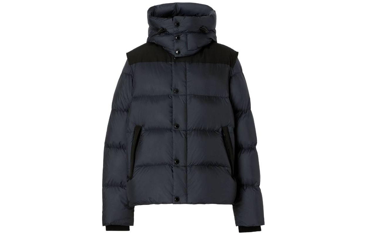 Burberry FW22 Solid Single-Breasted Long-Sleeve Jacket Navy Blue 8059140A1222