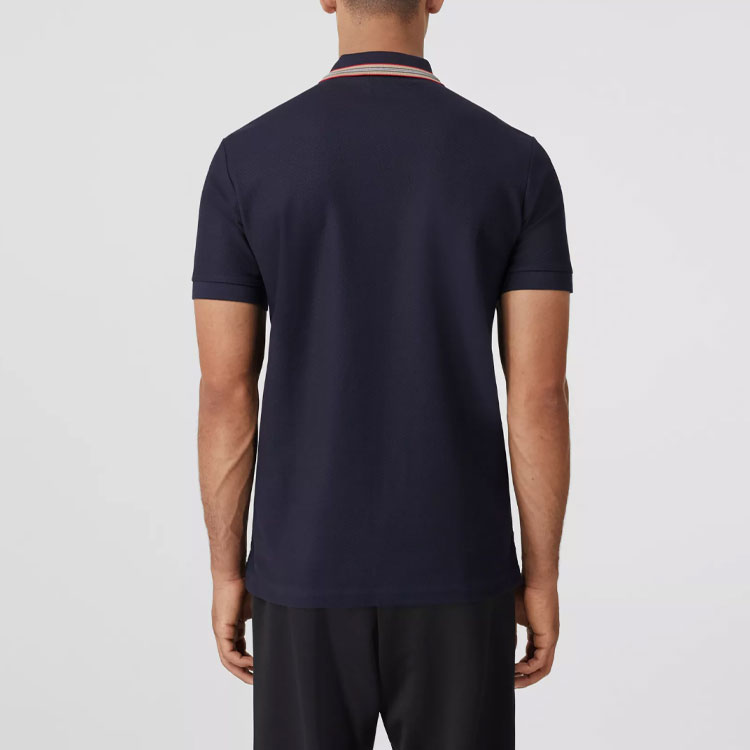 Details for 博柏利 秋冬款22 条纹领短袖POLO衫 深蓝色 男士 80562221