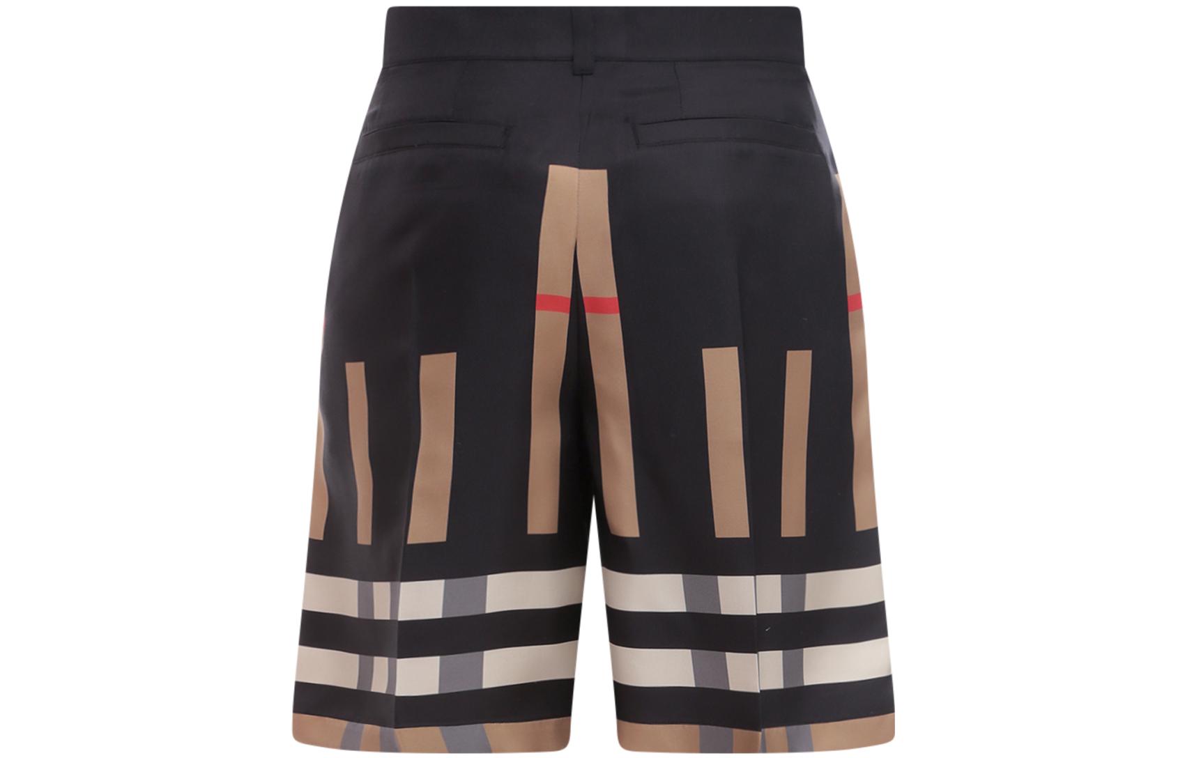 Burberry FW22 Striped Colorblock High-Waisted Casual Shorts Black Men 80549371 圖 3