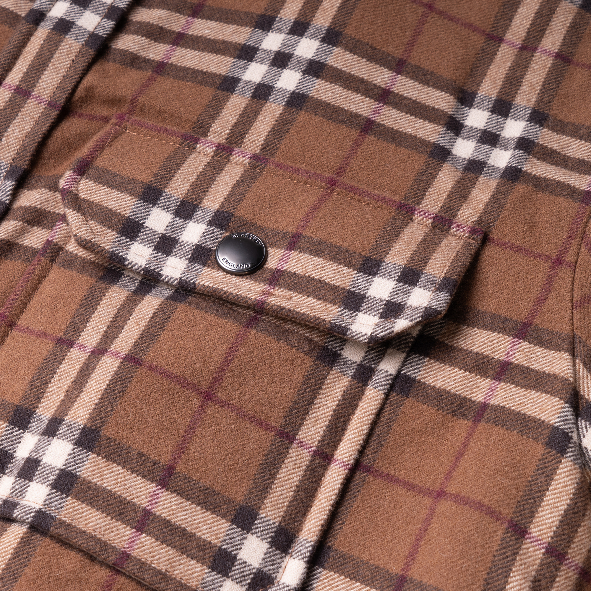 Sizing 博柏利2022秋冬复古格纹棉混纺长袖衬衫棕色 80573721