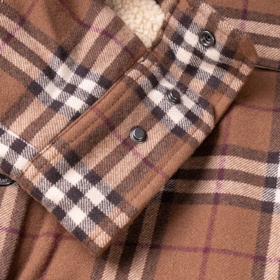 博柏利2022秋冬复古格纹棉混纺长袖衬衫棕色 80573721 Cheap 博柏利2022秋冬复古格纹棉混纺长袖衬衫棕色 80573721