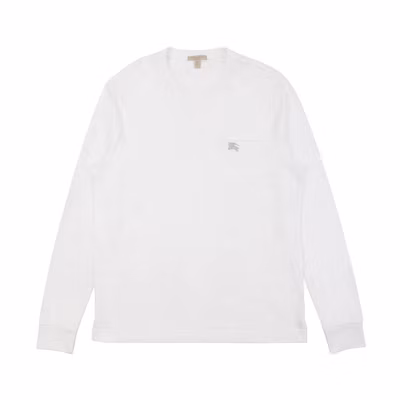 Burberry FW22 White Crewneck Logo Long-Sleeve Sweatshirt 39440431