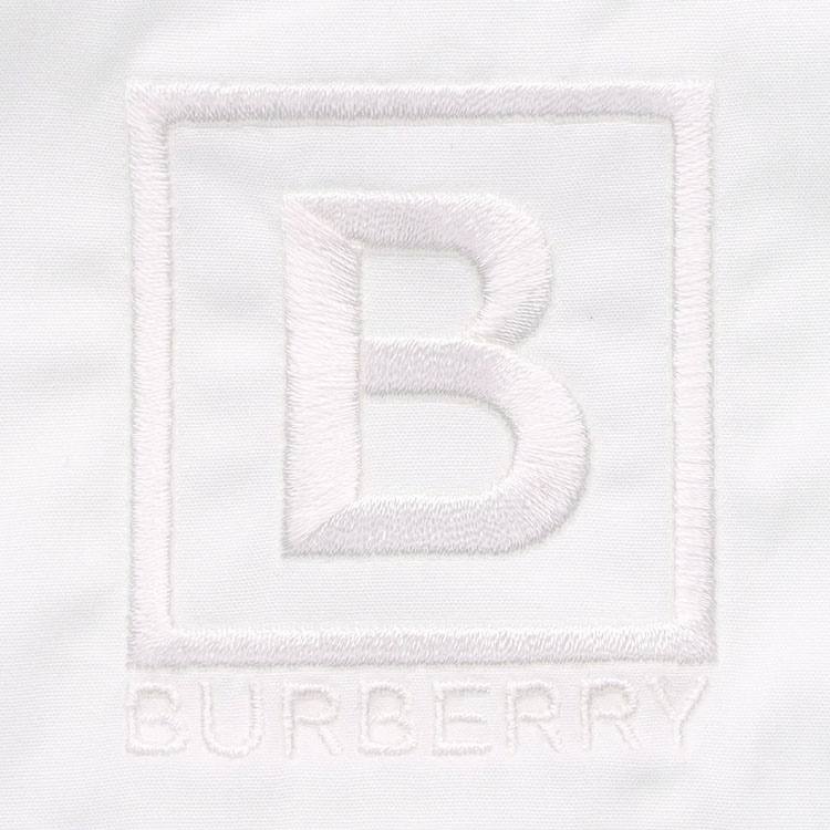 Details for 버버리 FW22 남성용 로고 자수 화이트 반팔 셔츠. 80618641