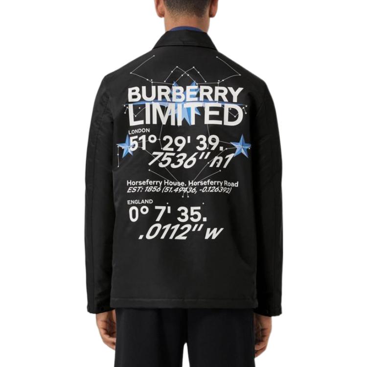 Burberry FW22 Zodiac Letter Print Long Sleeve Jacket  Black. 80579871 圖 5