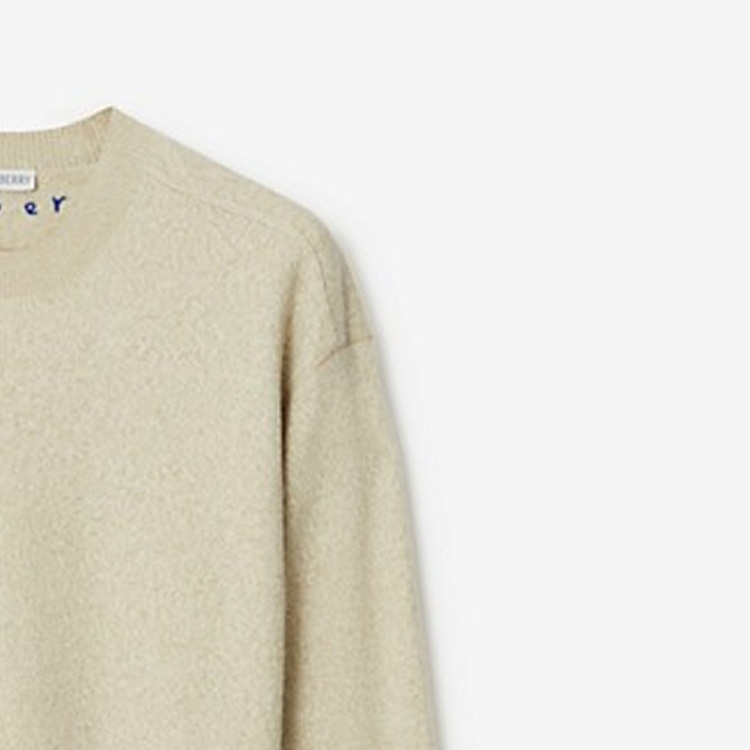 Burberry FW23  Beige Solid Color Crewneck Casual Long Sleeve Sweater 80761071 圖 4