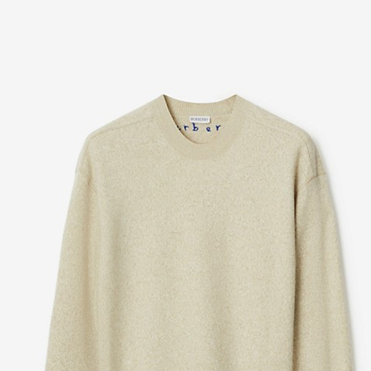 Burberry FW23  Beige Solid Color Crewneck Casual Long Sleeve Sweater 80761071 圖 7