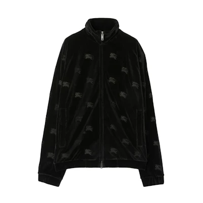 Burberry FW23 Black Casual Jacket with Embroidered Equestrian Logo. 80699981