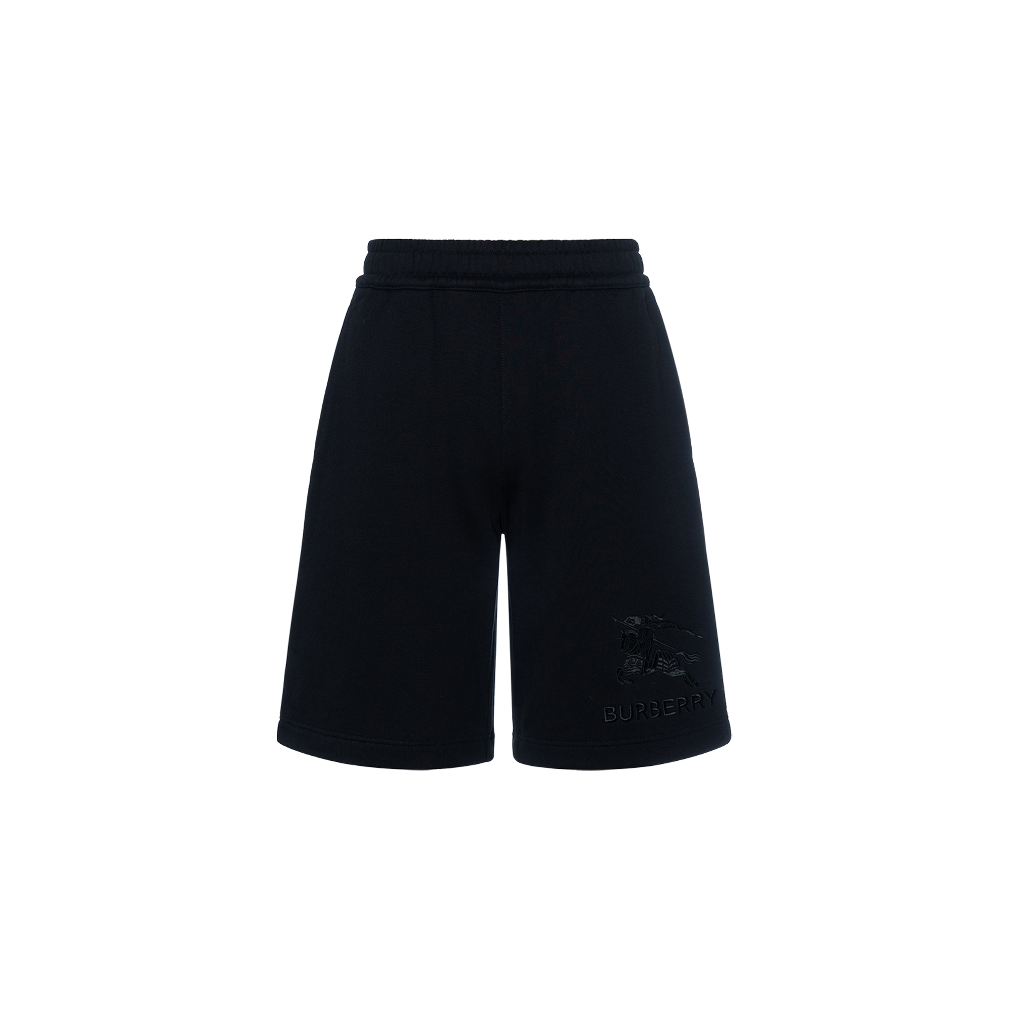 Burberry FW23  Black Casual Shorts with Embroidered Equestrian Logo. 80727481