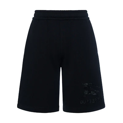 Burberry FW23 Black Casual Shorts with Embroidered Equestrian Logo. 80727481