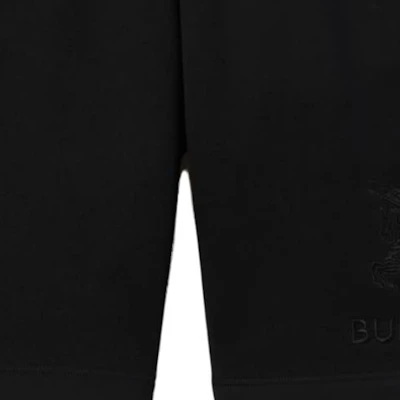 バーバリー FW23 ブラック カジュアルショーツ 刺繍入りエクエストリアンロゴ付き。 80727481 Sizing バーバリー FW23 ブラック カジュアルショーツ 刺繍入りエクエストリアンロゴ付き。 80727481