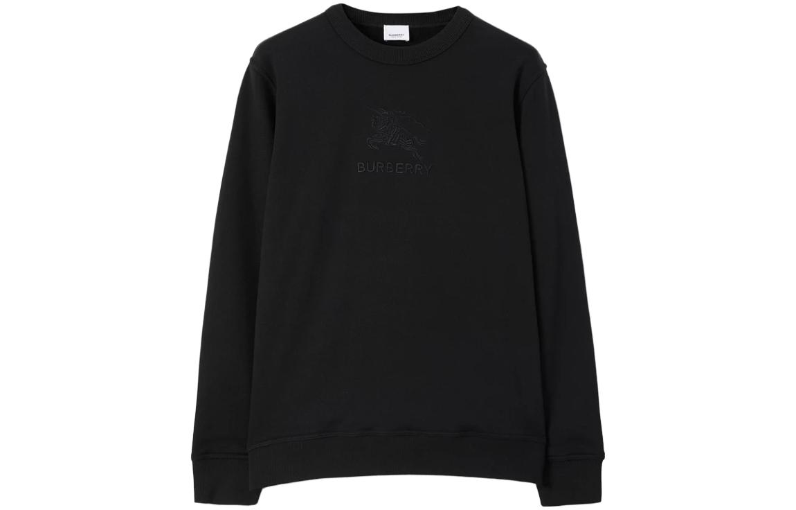 Burberry FW23  Black Crewneck Sweatshirt with Logo Embroidery. 80727431 圖 2