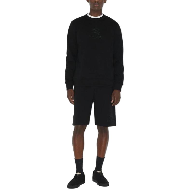 Burberry FW23  Black Crewneck Sweatshirt with Logo Embroidery. 80727431 圖 3