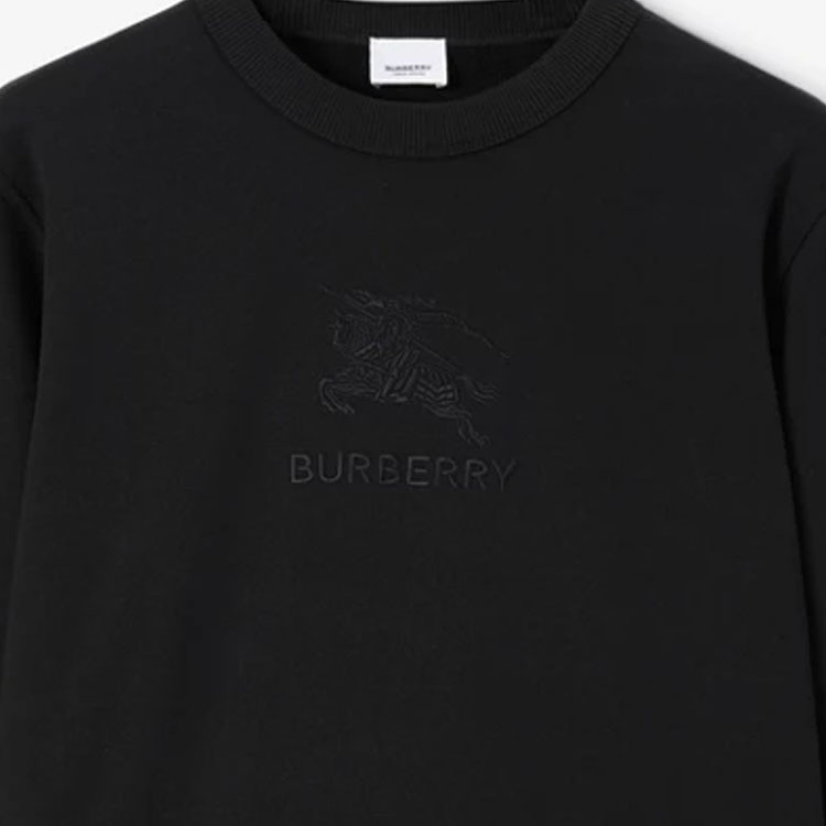 Burberry FW23  Black Crewneck Sweatshirt with Logo Embroidery. 80727431 圖 6