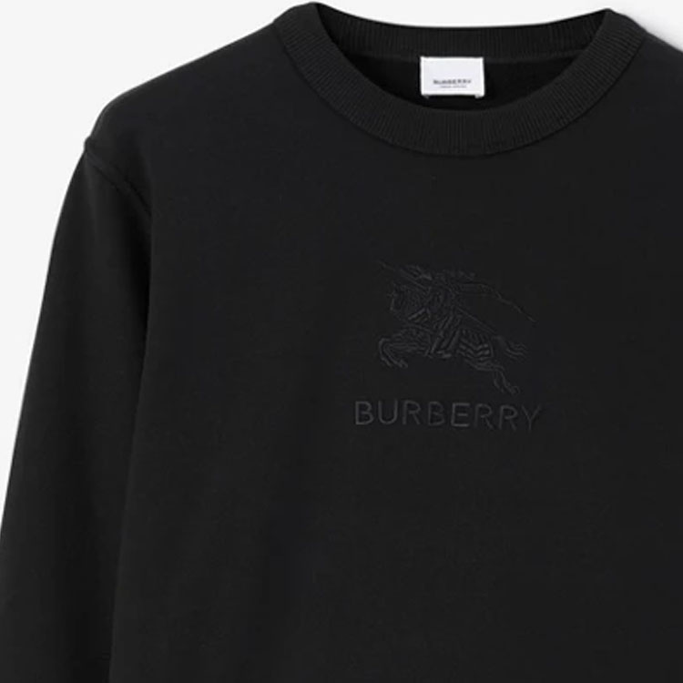 Burberry FW23  Black Crewneck Sweatshirt with Logo Embroidery. 80727431 圖 7