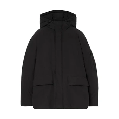 Burberry FW23 Black Hooded Zip-Up Down Jacket 80729291