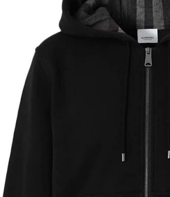 Burberry FW23 Black Hoodie with Letter Embroidery and Drawstring Zip. 80618541 Sizing Burberry FW23 Black Hoodie with Letter Embroidery and Drawstring Zip. 80618541