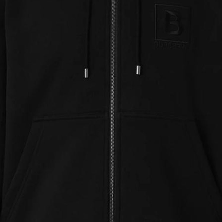Cheap Burberry FW23  Black Hoodie with Letter Embroidery and Drawstring Zip. 80618541