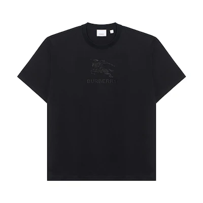 Burberry FW23 Black Letter Print Crew Neck Short Sleeve T-Shirt 80727501