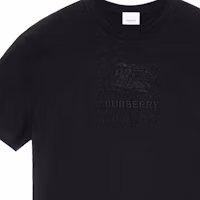 Details for Burberry FW23 Kaos Pendek Hitam Cetak Huruf Leher Bulat 80727501