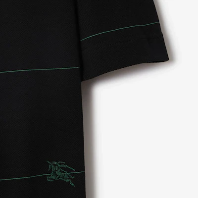 Burberry FW23 Black Logo Embroidered Collared Short Sleeve Polo Shirt 80837181 Cheap Burberry FW23 Black Logo Embroidered Collared Short Sleeve Polo Shirt 80837181