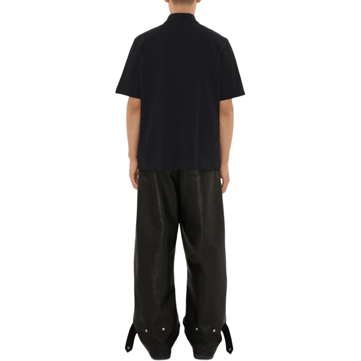 Burberry FW23  Black Polo Shirt with Solid Color and Embroidered Logo. 80836001 圖 5