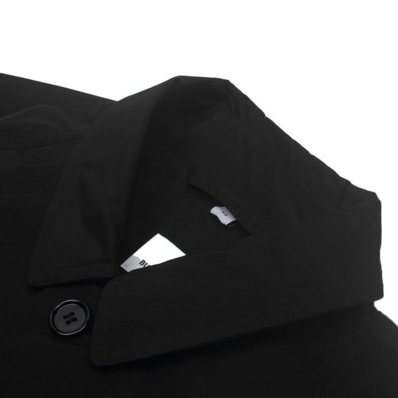 Shop Burberry FW23 黑色單排扣中長款休閒外套. 80678531