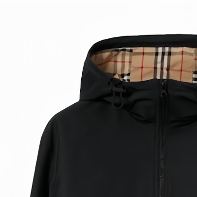Burberry FW23 黑色純色連帽長袖拉鍊風衣外套. 80723621 Sizing Burberry FW23 黑色純色連帽長袖拉鍊風衣外套. 80723621