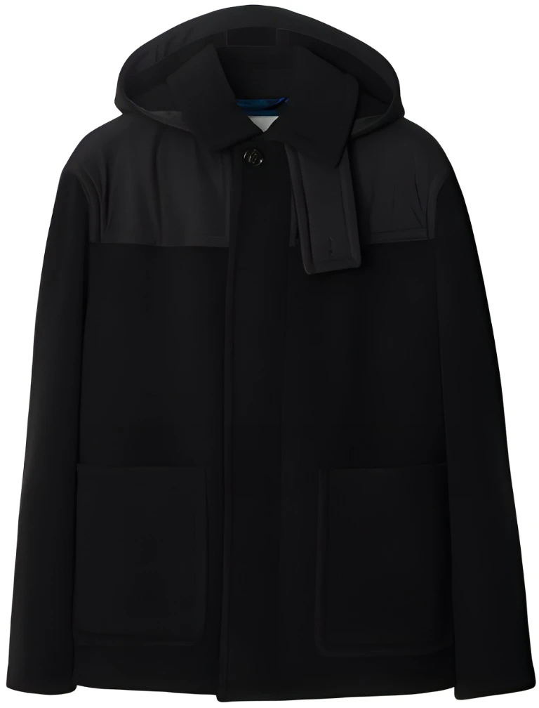burberry-fw-23-black-solid-color-toggle-hooded-short-coat-80835361