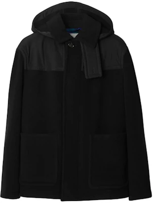 Burberry FW23 黑色素色雙排釦連帽短大衣 80835361 Order Burberry FW23 黑色素色雙排釦連帽短大衣 80835361